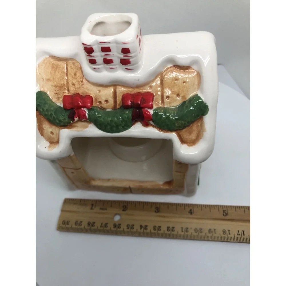 Christmas Tea Light House Cottage Decor Snowman Chimney Wreath 5